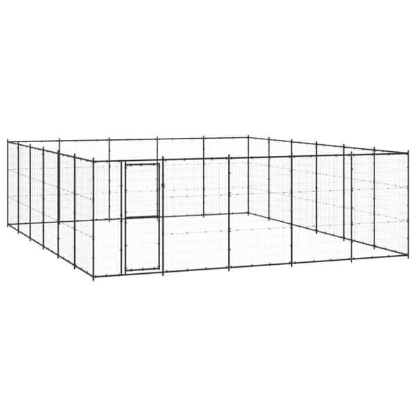 vidaXL udendørs hundebur 36,3 m² stål