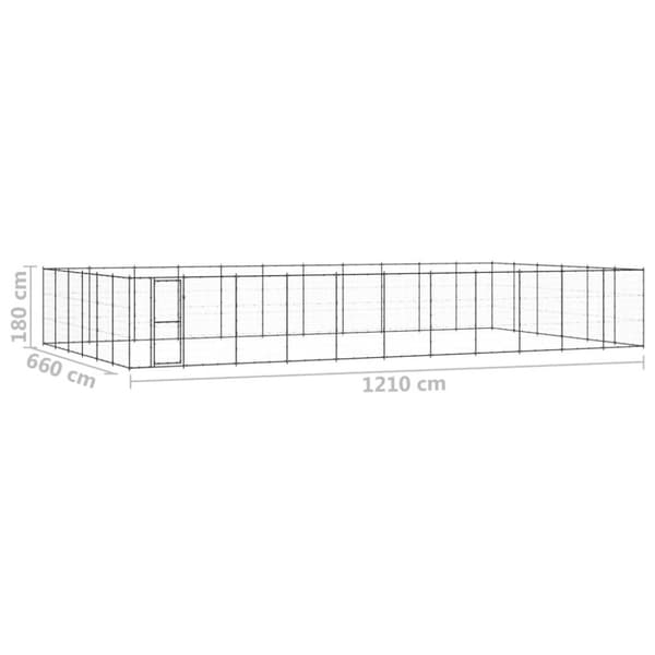 vidaXL udendørs hundebur 79,86 m² stål
