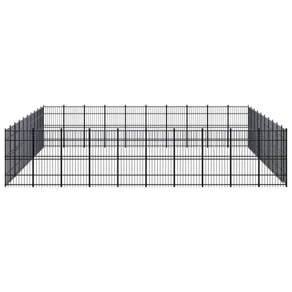 vidaXL Koiran ulkohäkki teräs 92,16 m²