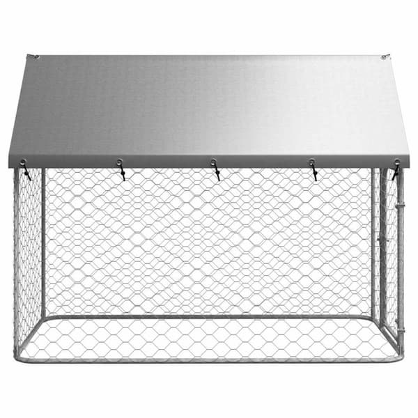vidaXL Koiran ulkohäkki katoksella 200x100x150 cm