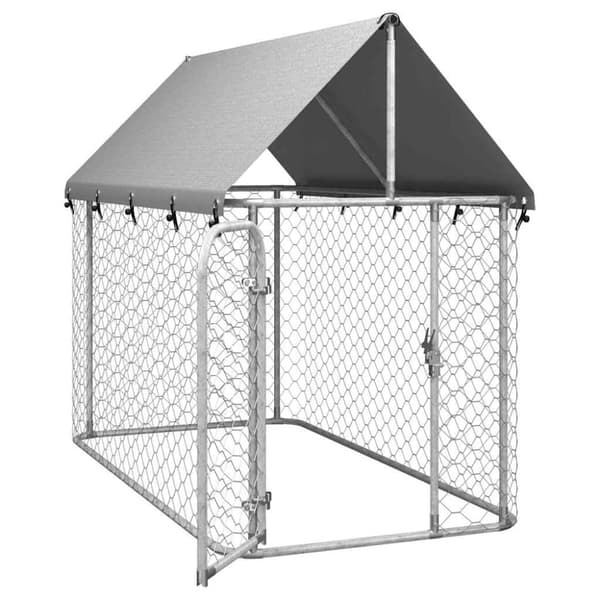vidaXL Koiran ulkohäkki katoksella 200x100x150 cm
