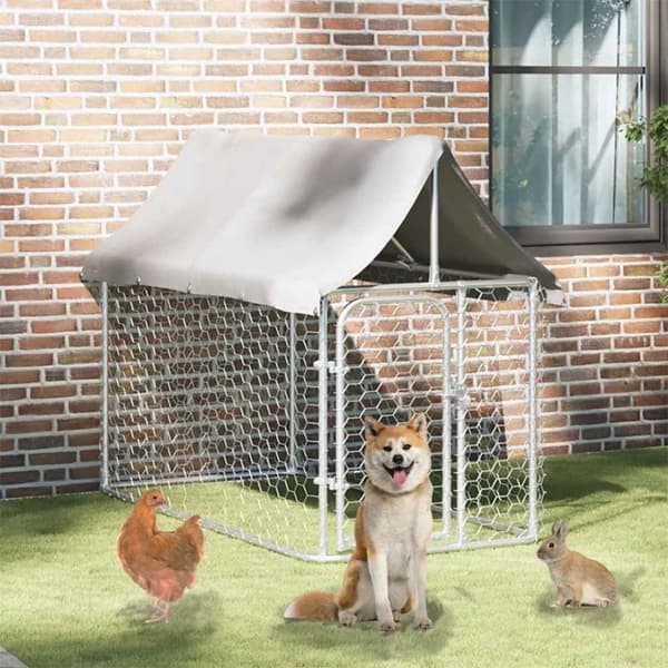 vidaXL Koiran ulkohäkki katoksella 200x100x150 cm