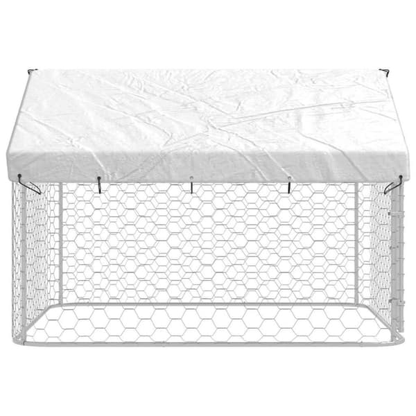 vidaXL Utendørs hundegård med tak 200x200x150 cm