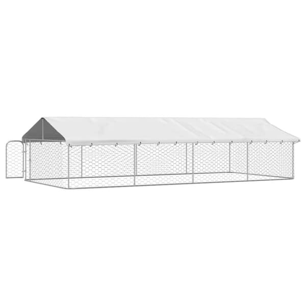 vidaXL Koiran ulkohäkki katoksella 600x300x150 cm