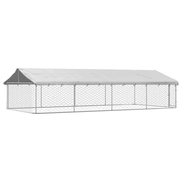 vidaXL Koiran ulkohäkki katoksella 600x300x150 cm
