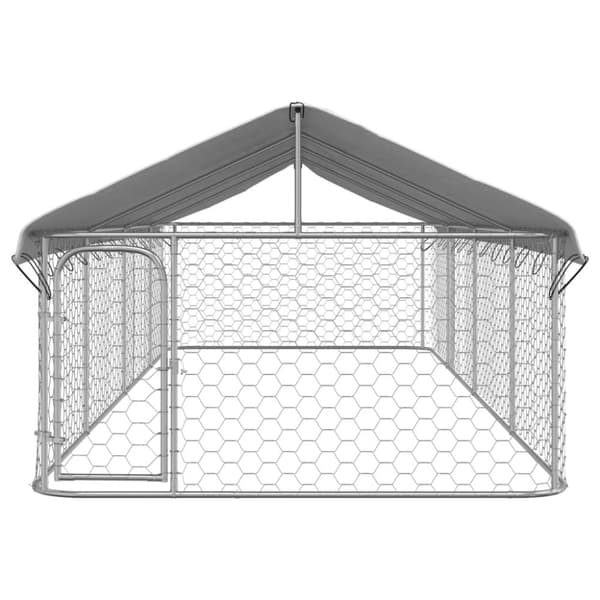 vidaXL Koiran ulkohäkki katoksella 600x200x150 cm