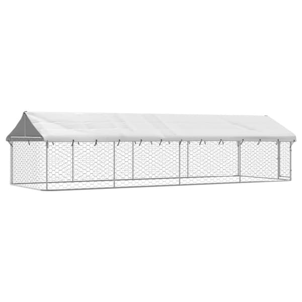 vidaXL Koiran ulkohäkki katoksella 600x200x150 cm