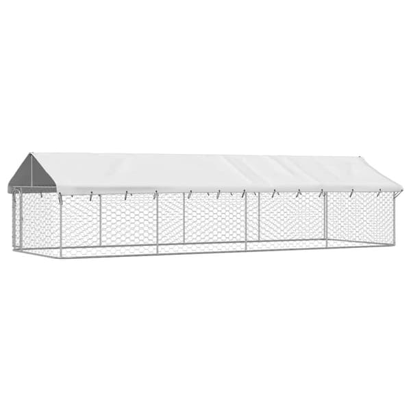 vidaXL Koiran ulkohäkki katoksella 600x200x150 cm