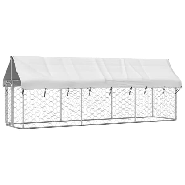 vidaXL Hundgård med tak för utomhusbruk 400x100x150 cm