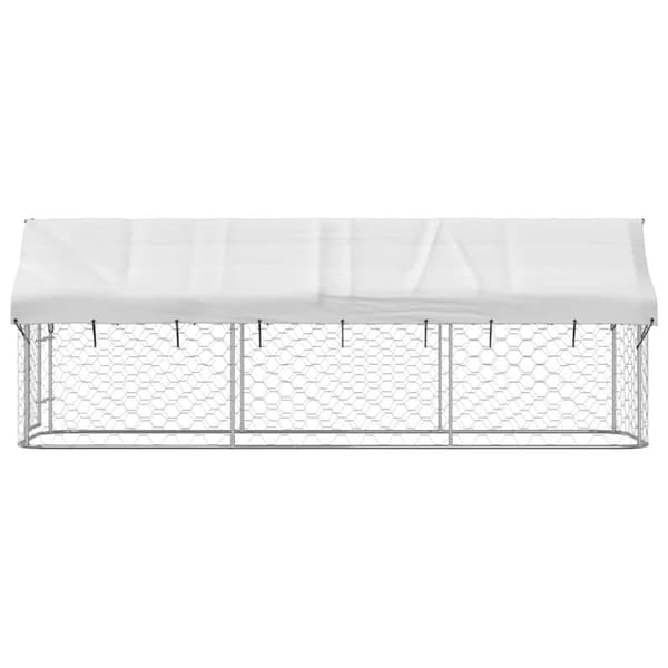 vidaXL Hundgård med tak för utomhusbruk 400x100x150 cm