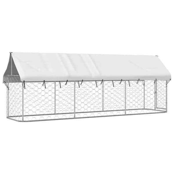 vidaXL Hundgård med tak för utomhusbruk 400x100x150 cm