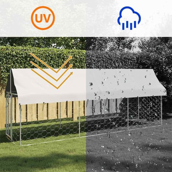vidaXL Hundgård med tak för utomhusbruk 400x100x150 cm