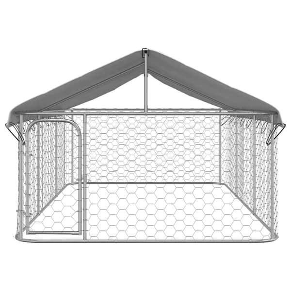 vidaXL Hundgård med tak för utomhusbruk 400x200x150 cm