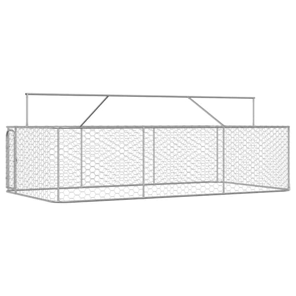 vidaXL Hundgård med tak för utomhusbruk 400x200x150 cm