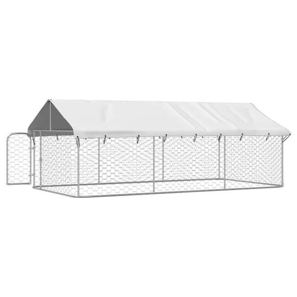 vidaXL Hundgård med tak för utomhusbruk 400x200x150 cm