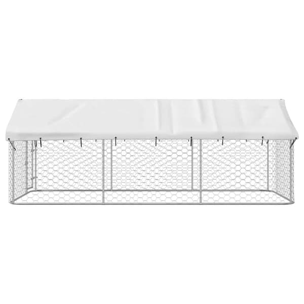 vidaXL Hundgård med tak för utomhusbruk 400x200x150 cm