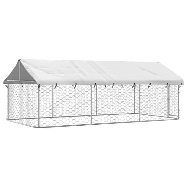 vidaXL Hundgård med tak för utomhusbruk 400x200x150 cm