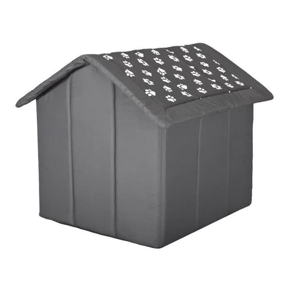 Hund- eller kattkorg - HobbyDog - Formad som en hydda - Grå - L 52x46cm - Vattentålig