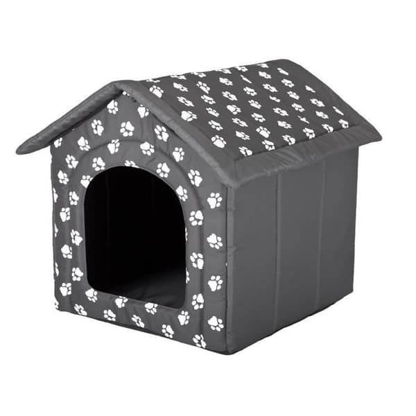 Hund- eller kattkorg - HobbyDog - Formad som en hydda - Grå - L 52x46cm - Vattentålig