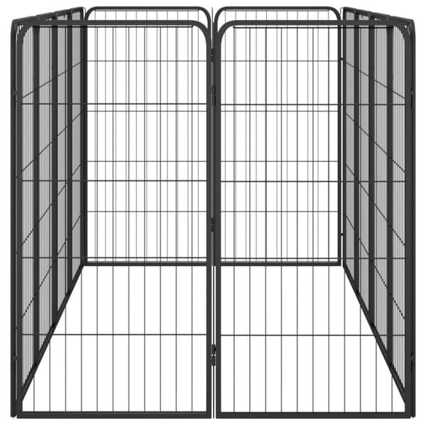 vidaXL 12-panels hundegård 50x100 cm pulverlakeret stål sort