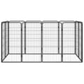 Miniatyrbillede 2 af 7: vidaXL 12-panels hundegård 50x100 cm pulverlakeret stål sort