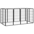 Miniatyrbillede 1 af 7: vidaXL 12-panels hundegård 50x100 cm pulverlakeret stål sort