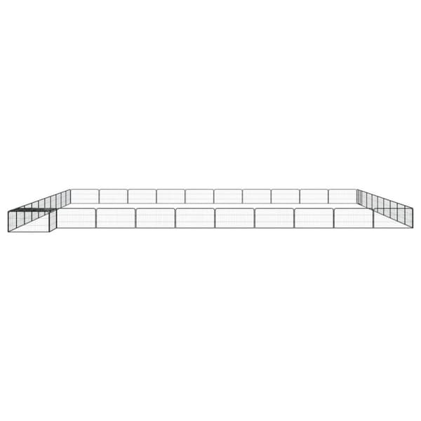 vidaXL 40-panels hundegård 100x50 cm pulverlakeret stål sort