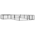 Miniatyrbilde 1 av 6: vidaXL Hundegrind med 12 paneler svart 100x50 cm pulverlakkert stål