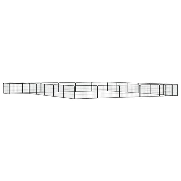 vidaXL 24-panels hundegård 100x50 cm pulverlakeret stål sort