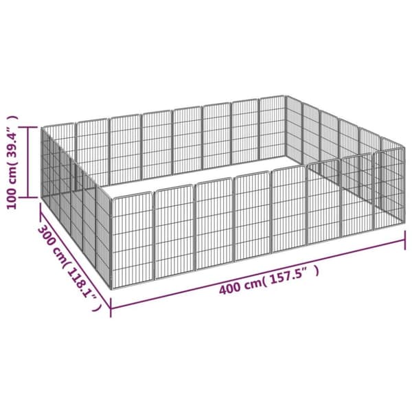 vidaXL Koiranhäkki 28 paneelia musta 50x100 cm jauhemaalattu teräs