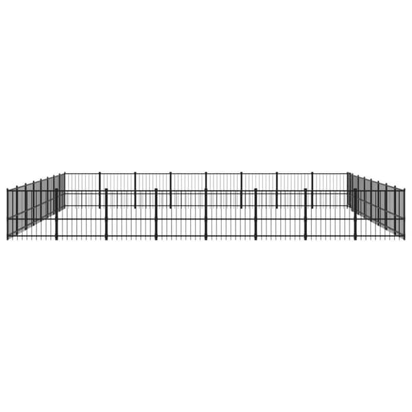 vidaXL Koiran ulkohäkki teräs 60,22 m²