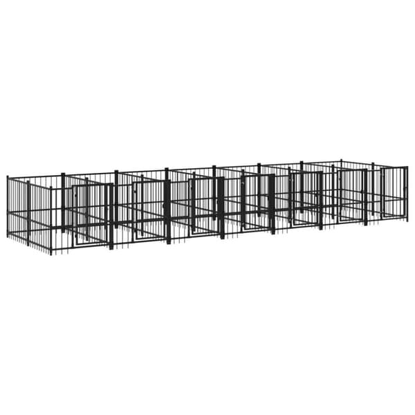 vidaXL Koiran ulkohäkki teräs 13,14 m²