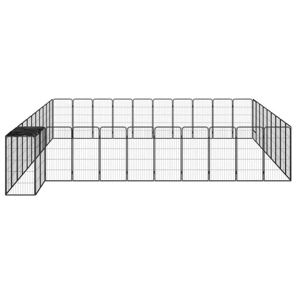 vidaXL 42-panels hundegård 50x100 cm pulverlakeret stål sort