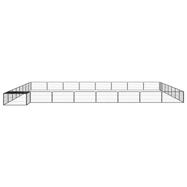 vidaXL 32-panels hundegård 100x50 cm pulverlakeret stål sort