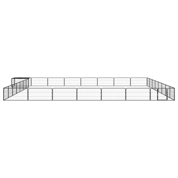 vidaXL 32-panels hundegård 100x50 cm pulverlakeret stål sort