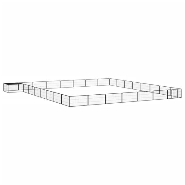 vidaXL 32-panels hundegård 100x50 cm pulverlakeret stål sort