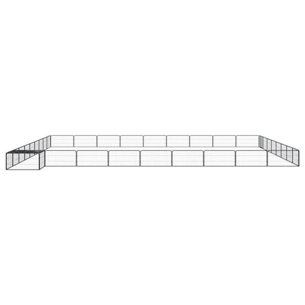 vidaXL 36-panels hundegård 100x50 cm pulverlakeret stål sort