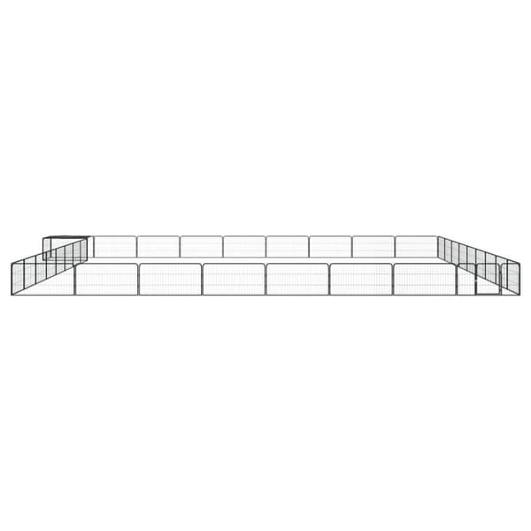 vidaXL 36-panels hundegård 100x50 cm pulverlakeret stål sort
