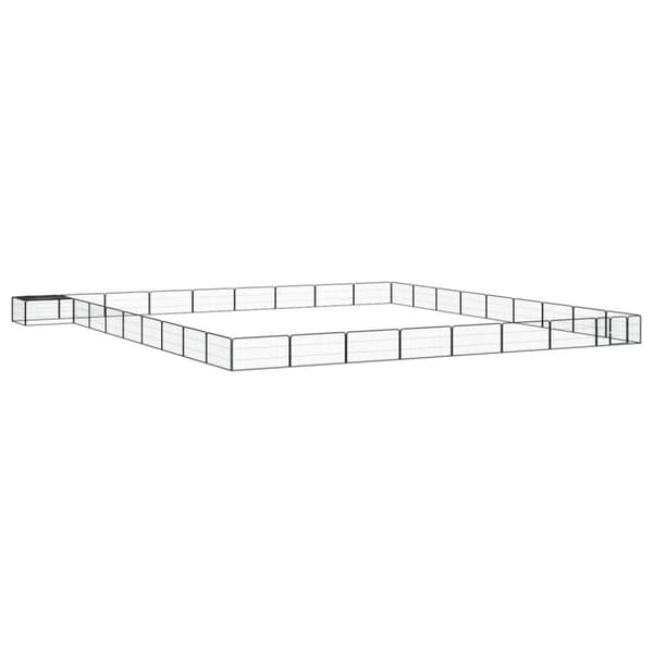vidaXL 36-panels hundegård 100x50 cm pulverlakeret stål sort