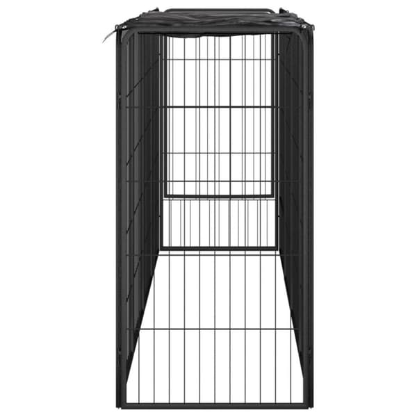 vidaXL 10-panels hundegård 50x100 cm pulverlakeret stål sort