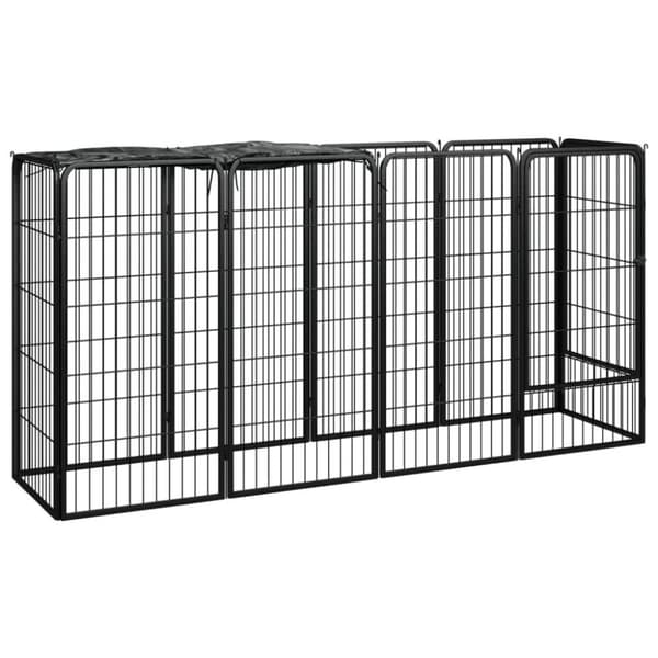 vidaXL 10-panels hundegård 50x100 cm pulverlakeret stål sort