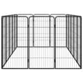 Pikkukuva 4 / 7: vidaXL Koiranhäkki 16 paneelia musta 50x100 cm jauhemaalattu teräs