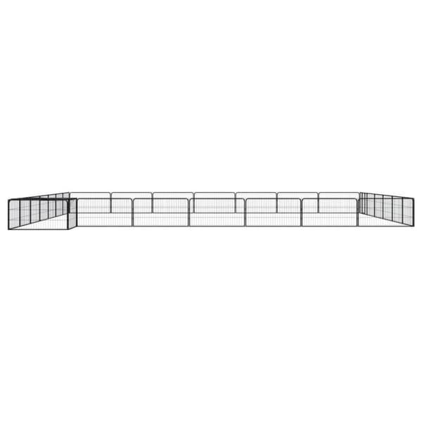 vidaXL 28-panels hundegård 100x50 cm pulverlakeret stål sort