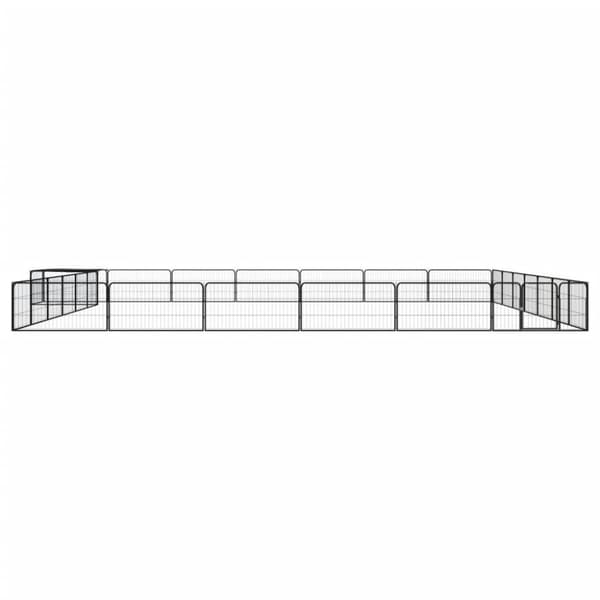vidaXL 28-panels hundegård 100x50 cm pulverlakeret stål sort