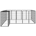 Miniatyrbillede 3 af 6: vidaXL 22-panels hundegård 50x100 cm pulverlakeret stål sort