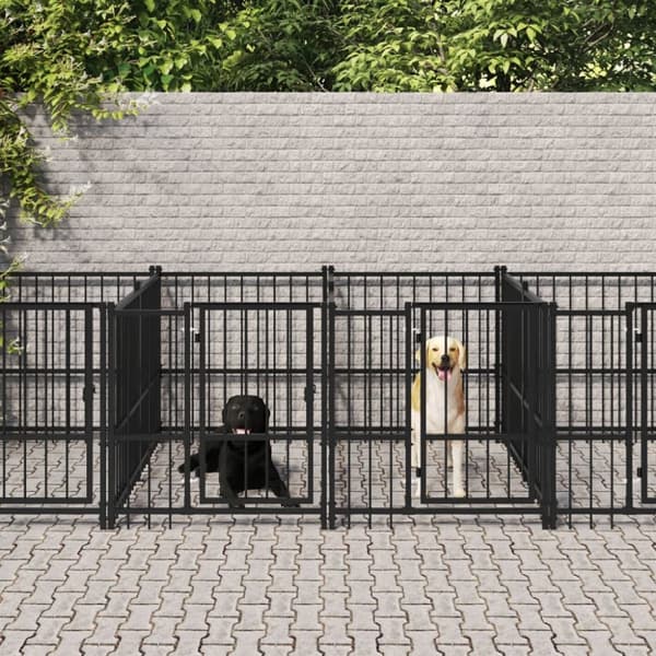 vidaXL udendørs hundegård 7,51 m² stål
