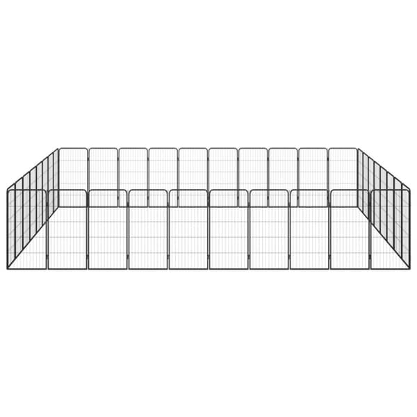 vidaXL 36-panels hundegård 50x100 cm pulverlakeret stål sort