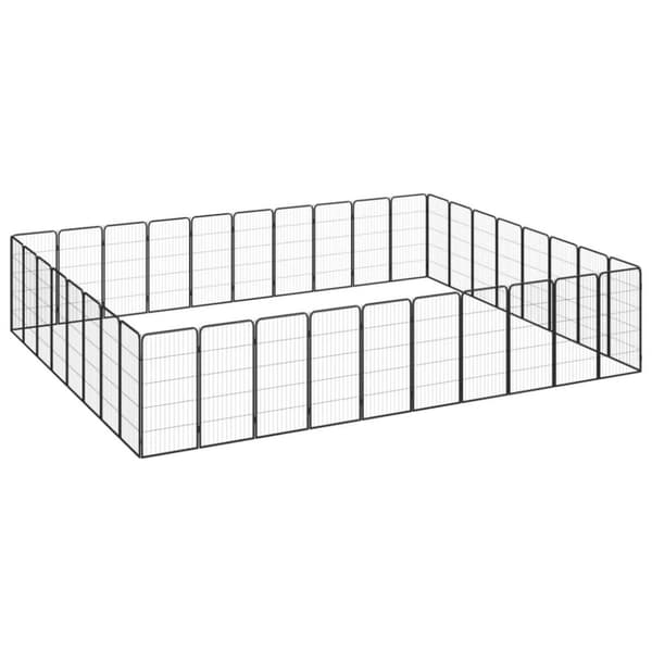 vidaXL 36-panels hundegård 50x100 cm pulverlakeret stål sort