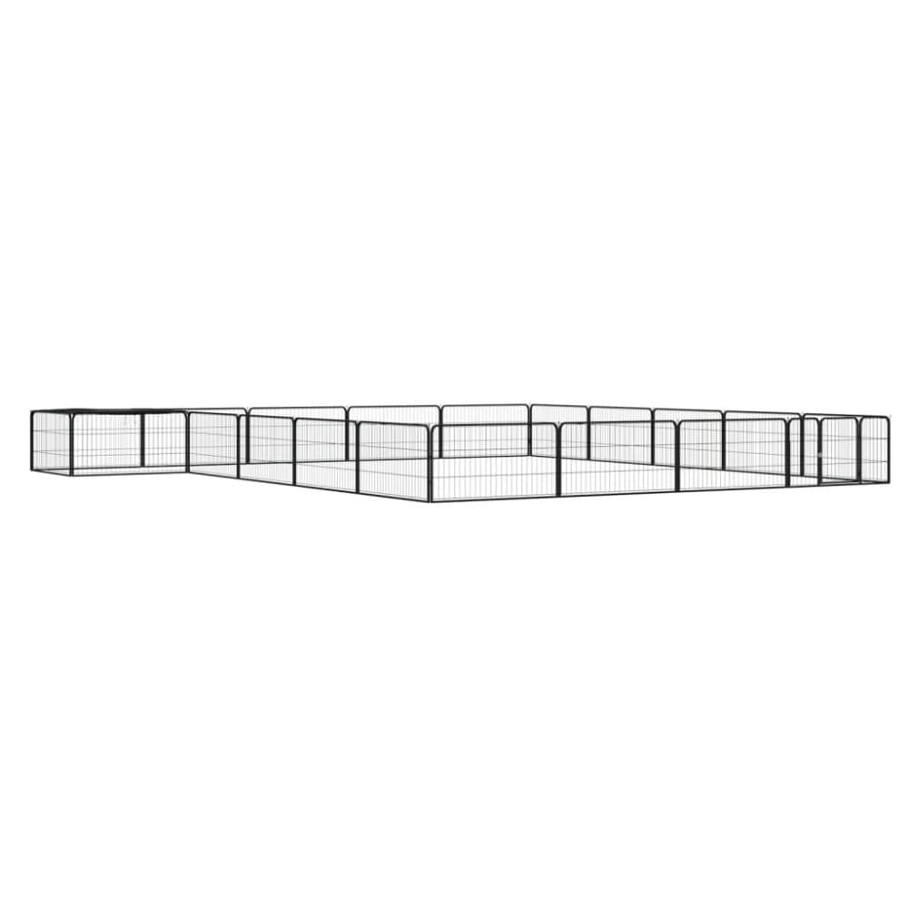 vidaXL Hundbur 20 paneler svart 100x50 cm pulverlackerat stål