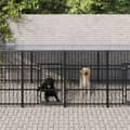 Miniatyrbilde 2 av 6: vidaXL Utendørs hundegård med tak stål 15,02 m²